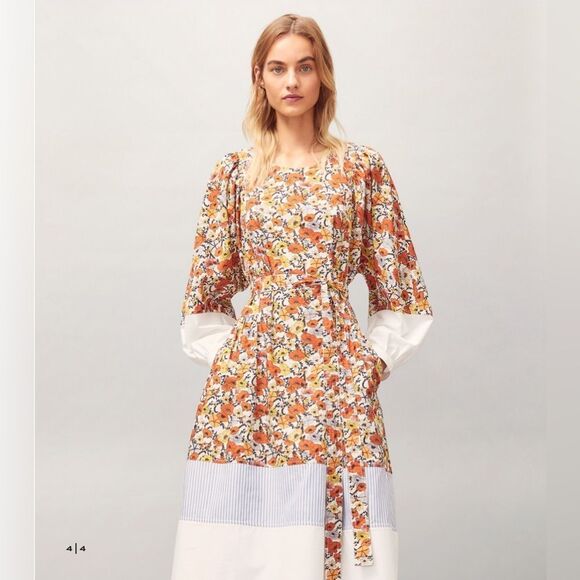 Tory Burch Printed Cotton Dress in Ivory Blossom Ditsy - GUC - Size Small - Picture 4 of 4